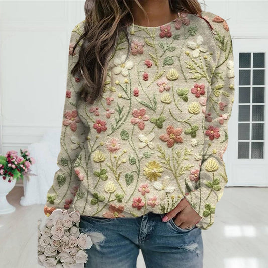 Sofie | Blomsterprint Sweater til et Friskt Udseende